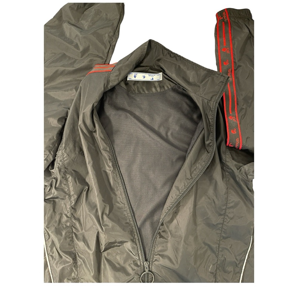 OFF WHITE C/o Virgil Abloh Black Nylon Stripe Track Top - Picture 9 of 13